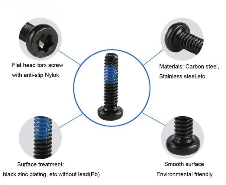 M0.8 M1 M2 M2.5 Micro Screw Black